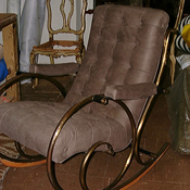 Antique chair restored with contemporary fabric selection