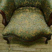 Wing chair refinished with fresh upholstery